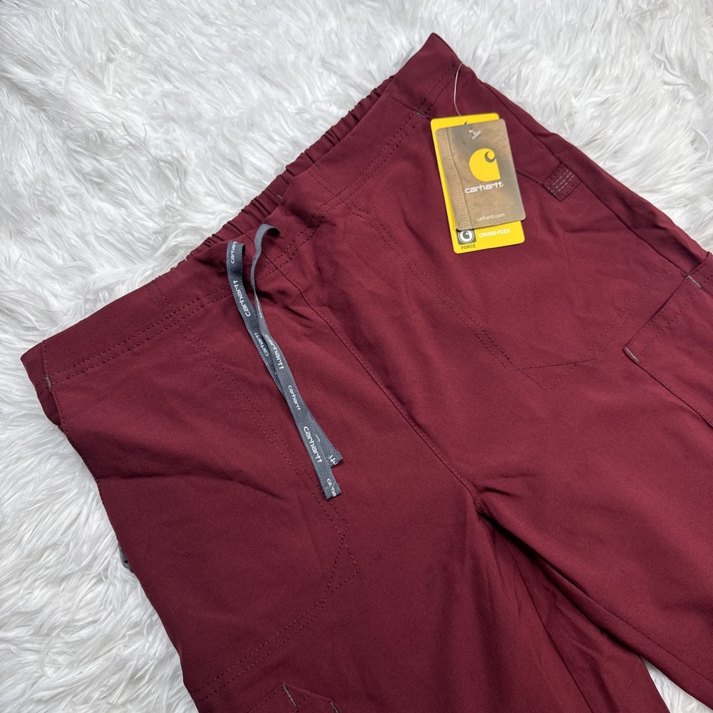 CARHARTT Force Stub Pants Medium Tall MT Unique Burgundy Quick Dry Stretch New!